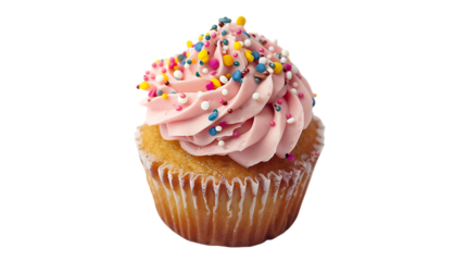 mini tasty cupcake isolated on transparent background