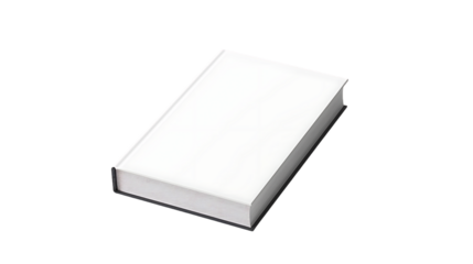 Mockup blank landscape orientation of a book standing isolated on transparent background