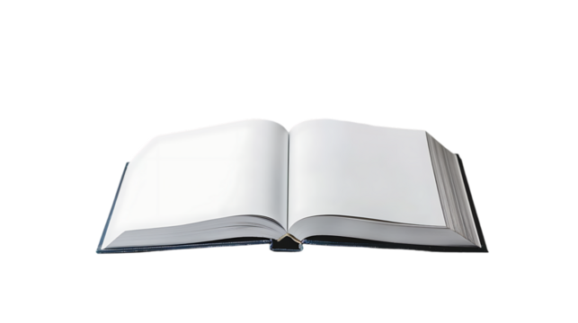 Mockup blank landscape orientation of a book standing isolated on transparent background