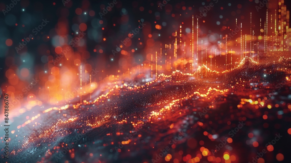 Poster economic crash illustrated with a falling trading graph on a solid background. generative ai.