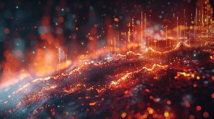 Fototapeta premium Economic crash illustrated with a falling trading graph on a solid background. Generative AI.