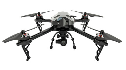 Modern quadcopter isolated on transparent background