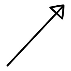 Png arrow sticker, hand drawn black simple design, transparent background