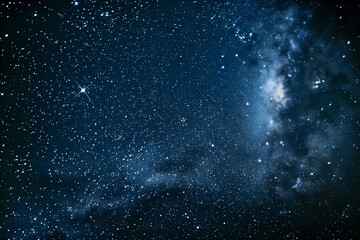 Obraz premium Birthday card featuring a starry night sky filled with constellations and shooting stars