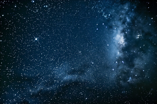 Birthday card featuring a starry night sky filled with constellations and shooting stars