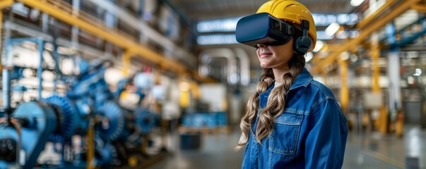 Engineer using VR for advanced machinery simulation.