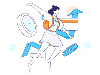 Internet financial management investment flat vector concept operation hand drawn illustration
