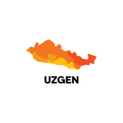 Map Of Uzgen City Modern Simple Geometric, illustration vector design template