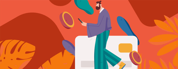 Internet financial management investment flat vector concept operation hand drawn illustration
