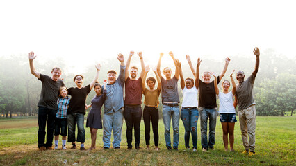 Happy diverse group of people remix