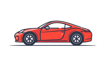 Obraz premium Illustration of a sleek red sports car side view, perfect for automotive designs, advertisements, or branding materials.