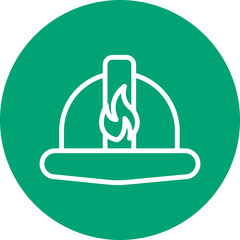 Fototapeta premium Helmet line circle icon