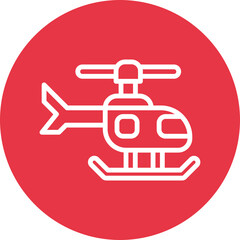 Helicopter line circle icon