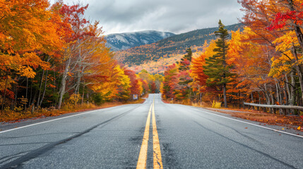 Fototapeta premium Scenic autumn foliage on Kancamagus Highway in the White Mountains