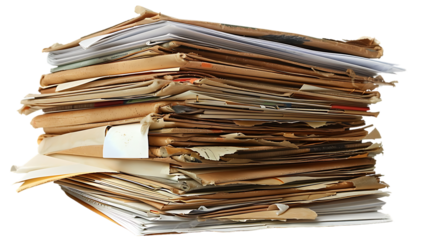 Stack of Documents isolated on transparent background
