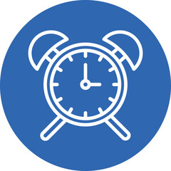 Alarm clock line circle icon