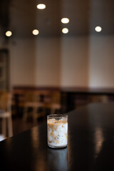 glass of coffee with milk on the table