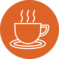 Hot tea line circle icon