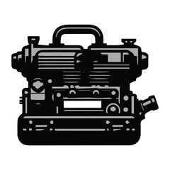 Motorcycle engine illustration on white background. element for poster, emblem, sign, badge. illustration,