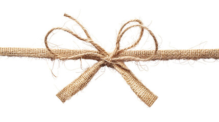 string or twine tied in a bow isolated on transparent background