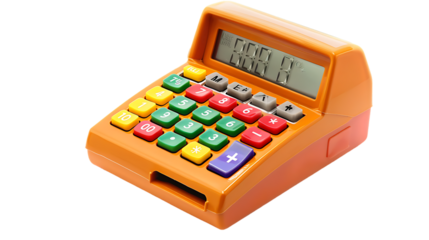 stylish portable cash register isolated on transparent background