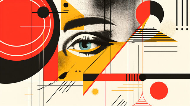Eye-catching flyer for a gallery exhibition, using Bauhaus design principles to highlight the innovative artwork on display