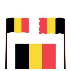 Flat Illustration of Belgium flag. Belgium national flag design. Belgium Wave flag.