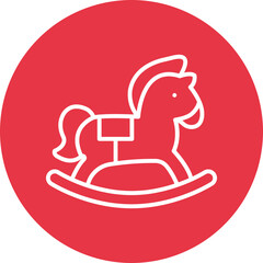 rocking horse line circle icon