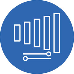 Xylophone line circle icon