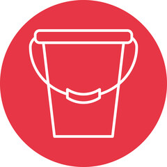 Sand bucket line circle icon
