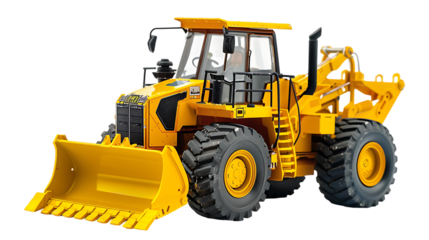 Wheel loader model isolated on transparent background