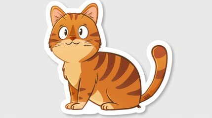 Fototapeta premium Sticker featuring a resilient cartoon feline