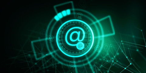 2d illustration Network community concept .e mail sign