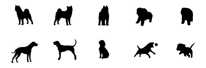 Set dog silhouette set of illustration  background for a pet day
