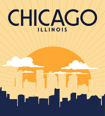 Obraz premium chicago illinois with beautiful city views