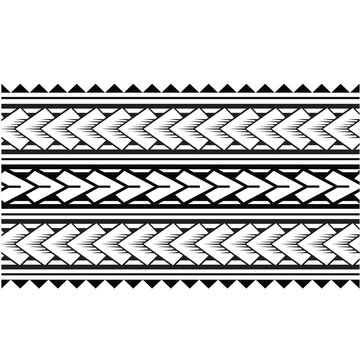 Polynesian pattern tribal tattoo border. Tribal tattoo geometric fore arm samoan band.Tattoo eps forearm samoan sleeve bracelet.Fabric seamless isolated hawaiian pattern on white background.