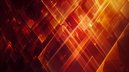 Orange and Burgundy glowing abstract geometric lines. PowerPoint and Business background.