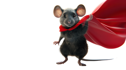 Mouse super hero on a transparent background
