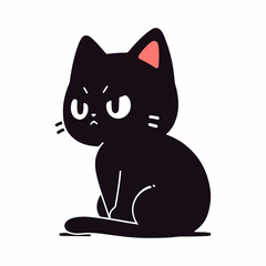 Halloween banner with black cat illustration