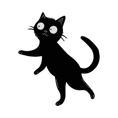 Halloween banner with black cat illustration