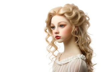 Elegant Barbie Doll in Glamorous Attire Isolated on Transparent Background
