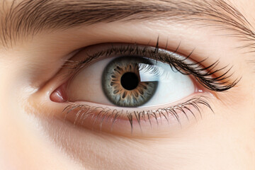 Expressive Eye of a Girl in Close-Up Isolated on Transparent Background