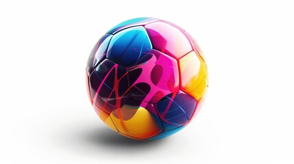 A vibrant 2d illustration of a football soccer ball icon set against a crisp white background