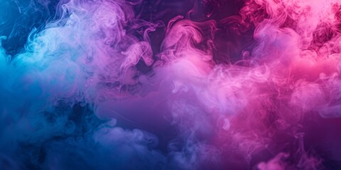 Colorful abstract smoke in pink and blue hues