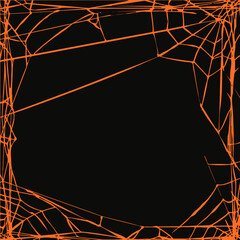 Happy halloween banner or party invitation background with spider web