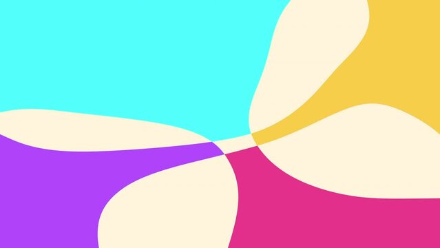 Loopable abstract animation, simple fluid shapes, minimal design