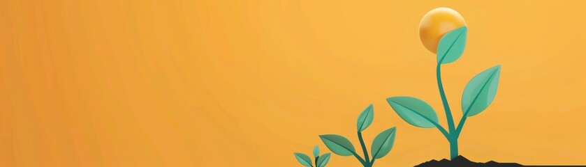 Successful business expansion flat design side view theme economic growth 3D render Splitcomplementary color scheme