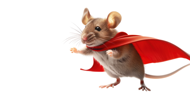 Mouse super hero on a transparent background - Powered by Adobe