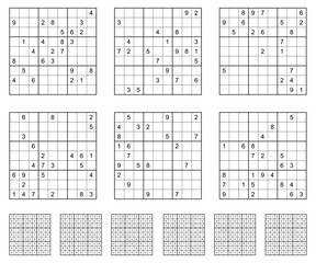 Sudoku game set  with solutions.