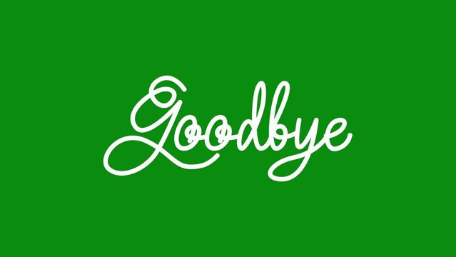 white goodbye text animation with lettering style